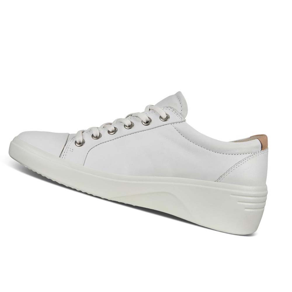 Women's Ecco Soft 7 Wedge Sneakers White | USA 247MQZ